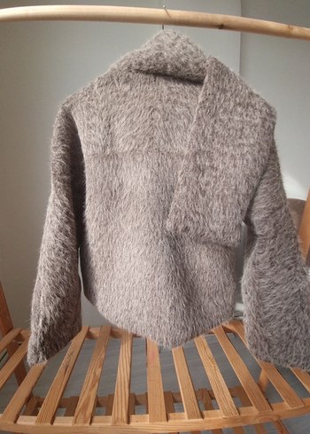 Siyah Astarlı Atkılı Peluş Kürk - Görsel 5