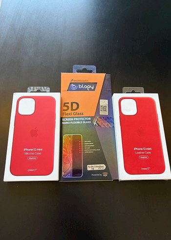 5D Flexi Glass Kırmızı iPhone 12 Mini Kılıf - Görsel 3