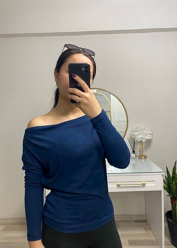 Kahverengi Kayık Yaka Kadın Bluz - Görsel 7