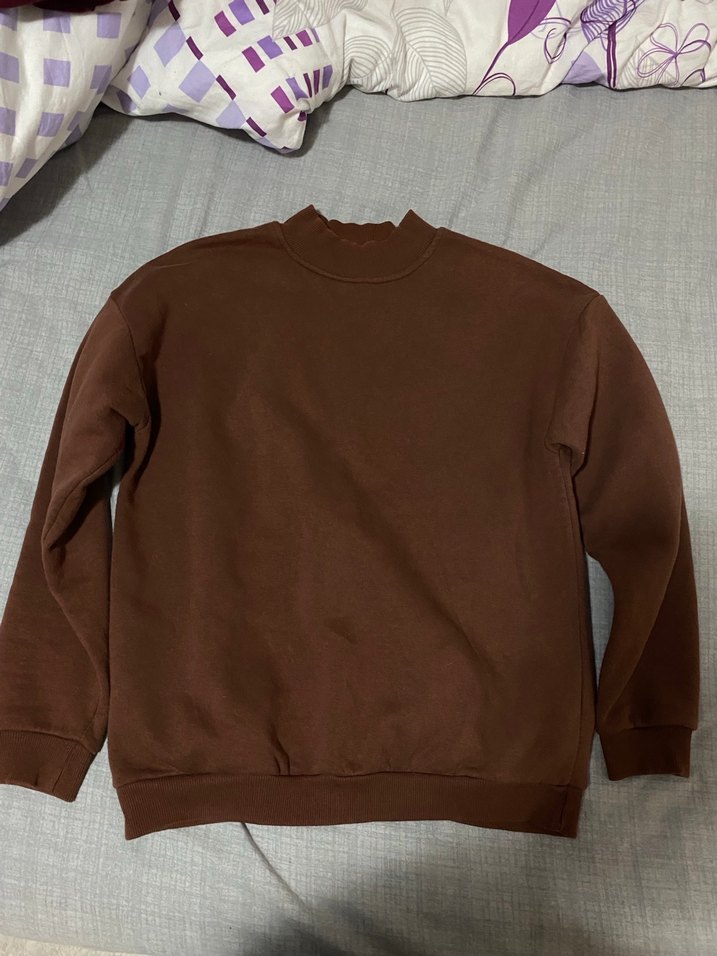 Kahverengi Basic Sweatshirt - Görsel 4