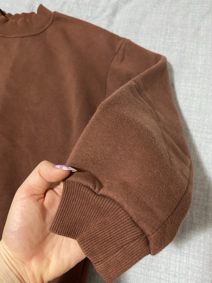 Kahverengi Basic Sweatshirt - Görsel 5