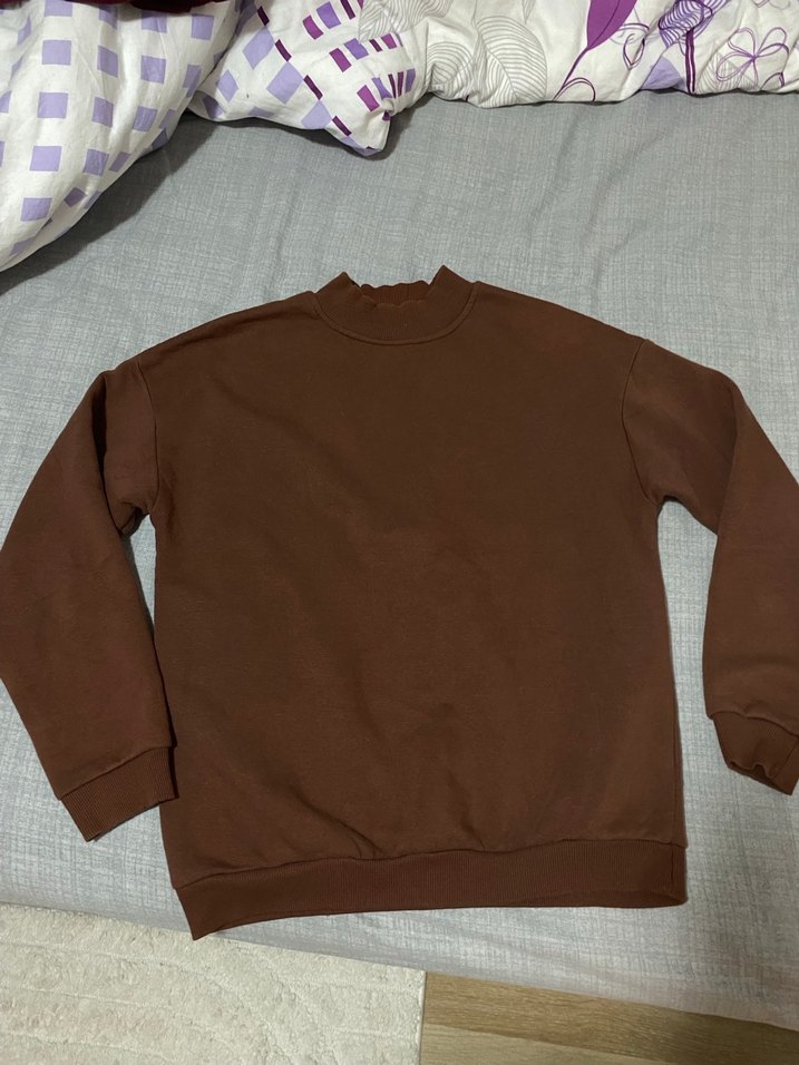 Kahverengi Basic Sweatshirt - Görsel 2