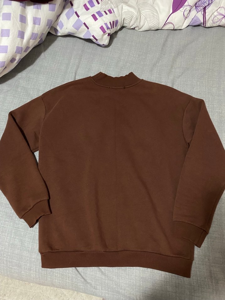 Kahverengi Basic Sweatshirt - Görsel 3