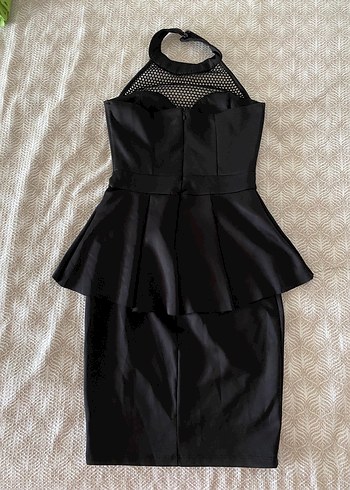 Siyah boyundan bağlamalı abiye - Görsel 2