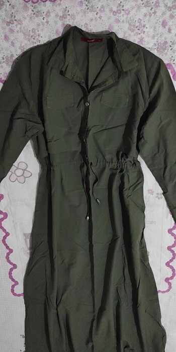 Haki Yeşili Boydan Elbise