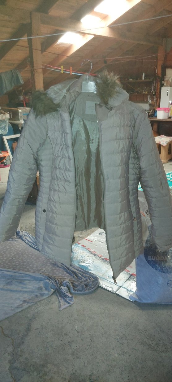 Gri Kadın Midi Kış Montu Fermuarlı - Görsel 3