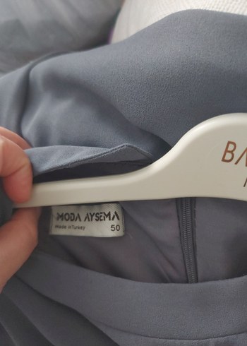 Boncuk İşlemeli Uzun Gri Kadın abiye - Görsel 5