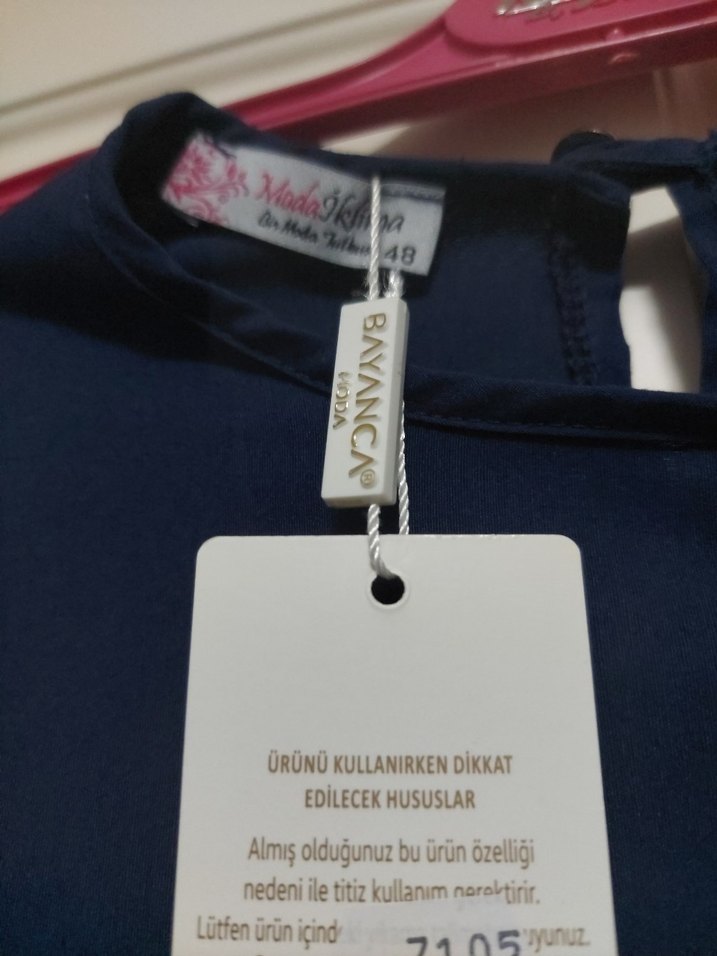 Kadın Lacivert Uzun Keten Elbise - Görsel 4