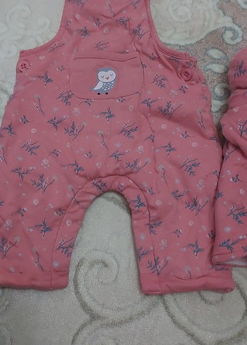 Kız Çocuk Pembe Örgü Desenli Tulum - Görsel 2