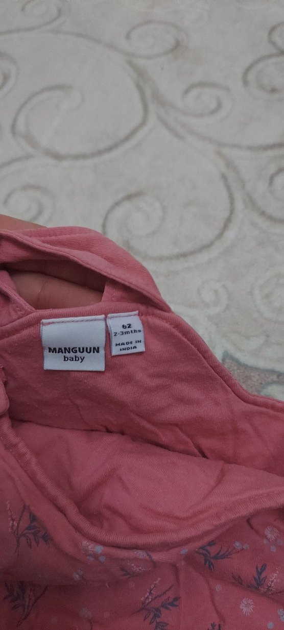 Kız Çocuk Pembe Örgü Desenli Tulum - Görsel 5