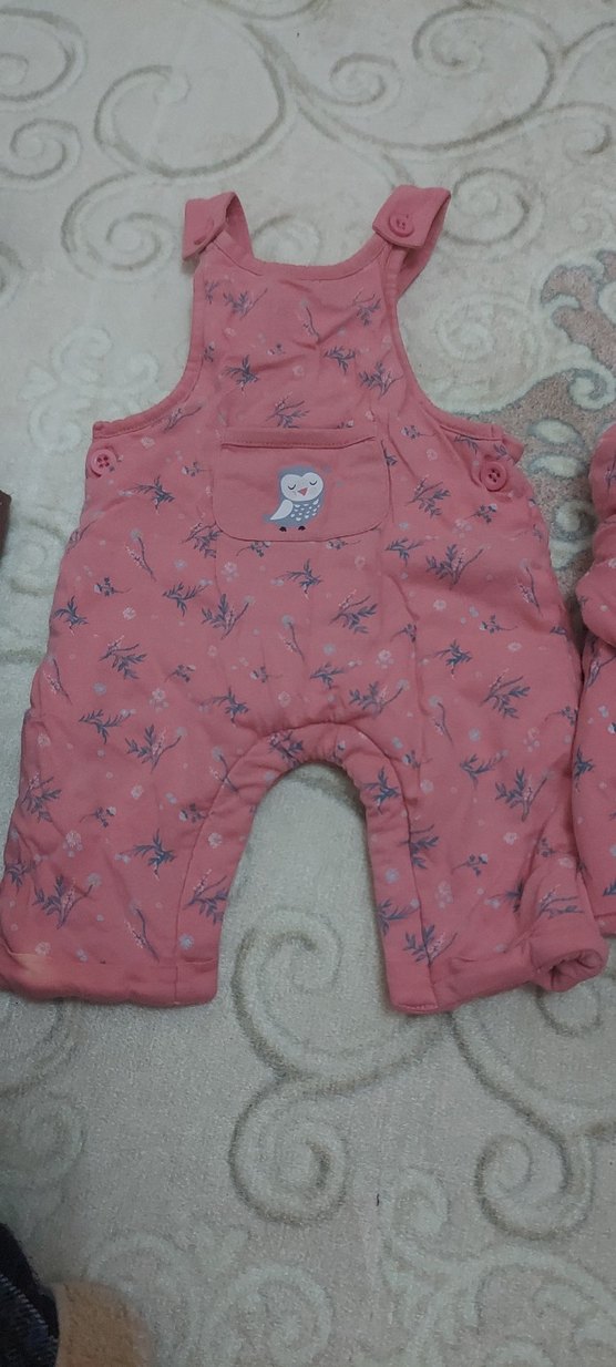 Kız Çocuk Pembe Örgü Desenli Tulum - Görsel 4