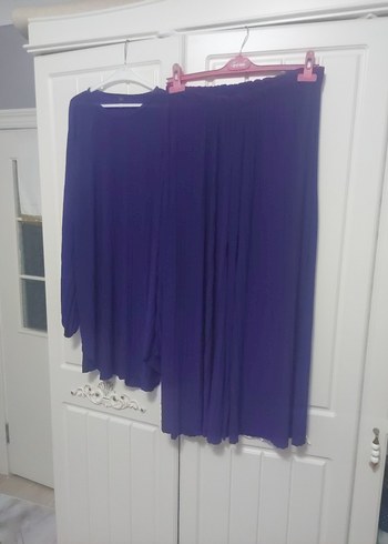 Kadın Mor Piliseli Uzun tunik takım - Görsel 3