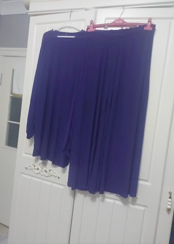 Kadın Mor Piliseli Uzun tunik takım - Görsel 2