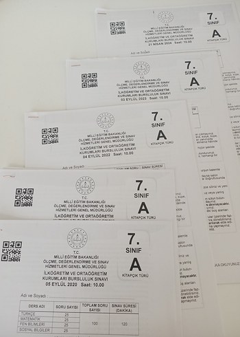 7. Sınıf A Kitapçık Türü Bursluluk Sınavı