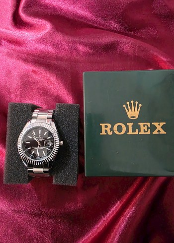 Rolex Siyah Kadranli Metal Saat