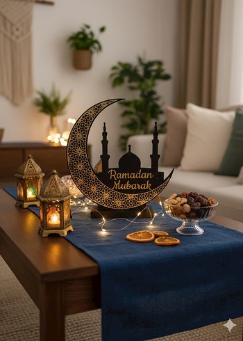 Ramazan Mubarak Siyah Ay Dekorasyonu - Görsel 2