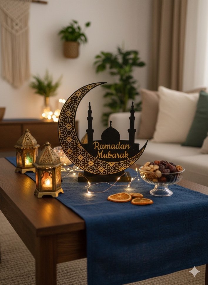 Ramazan Mubarak Siyah Ay Dekorasyonu - Görsel 2