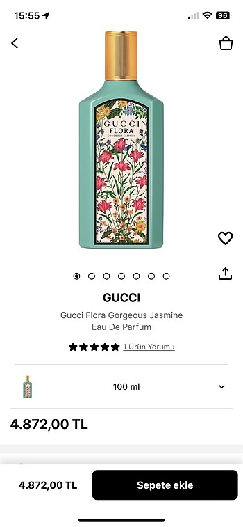 Gucci flora 100 ml gorgeous jasmine