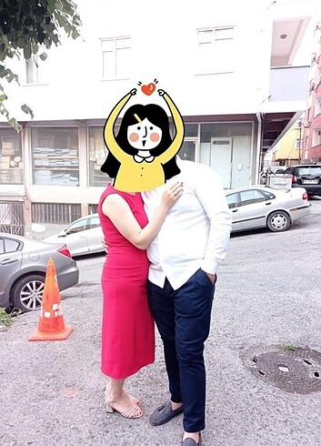 38 Beden Kırmızı yırtmaçlı elbise