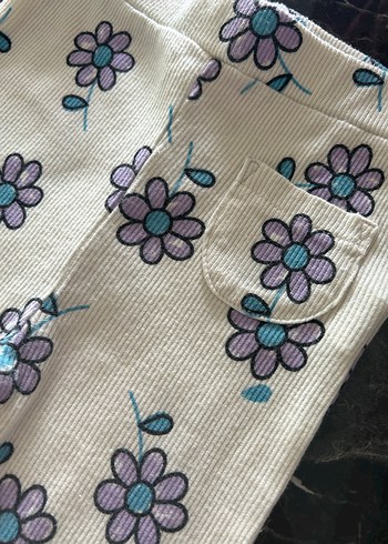 Çiçek Desenli Bebek Tayt - Görsel 3