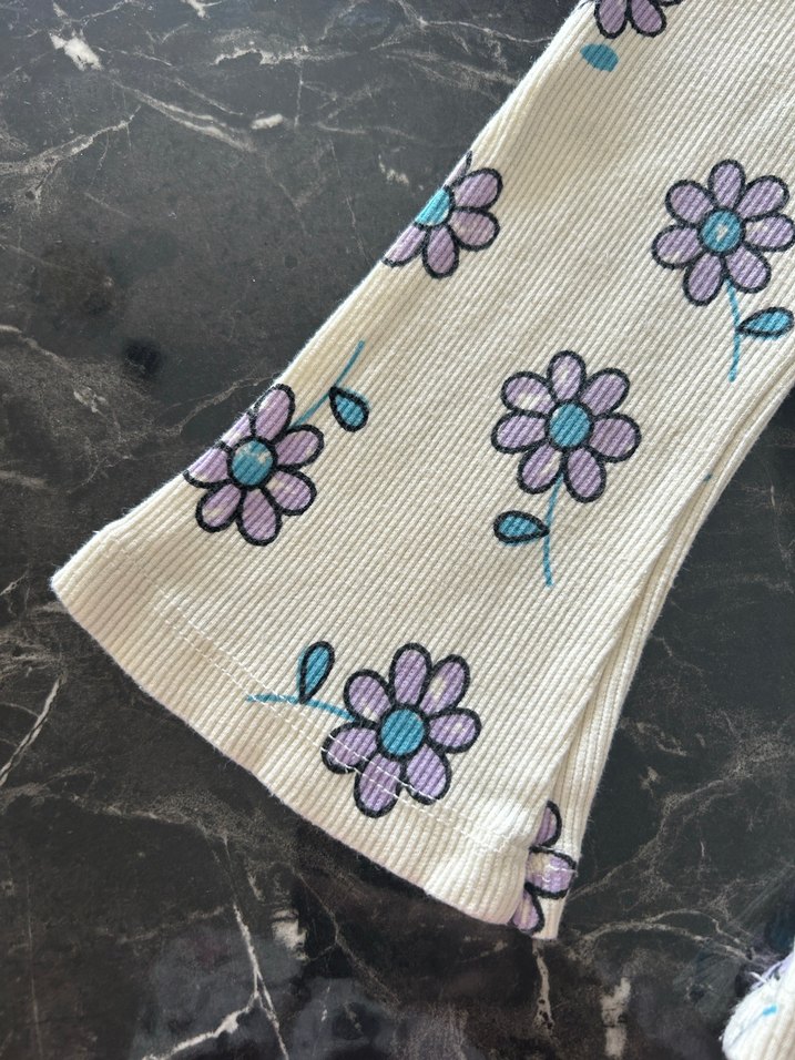 Çiçek Desenli Bebek Tayt - Görsel 4