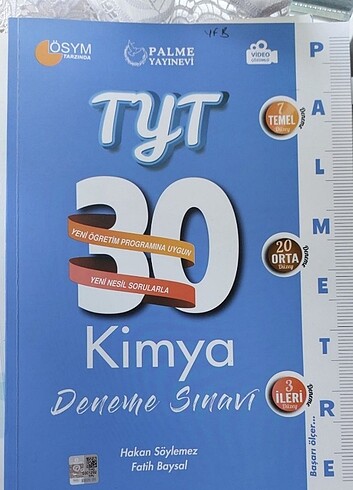 Palme 30 lu TYT Kimya denemeleri