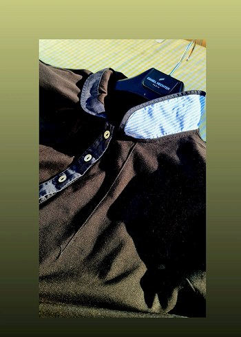 Mango MANGO Düğmeli Siyah reglan kol polo yaka tisort