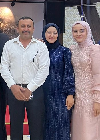 38 Beden lacivert Renk Lacivert İşlemeli Uzun Abiye Elbise