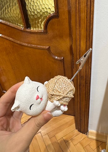 Beyaz Kedi Figürlü Not Tutucu - Görsel 2