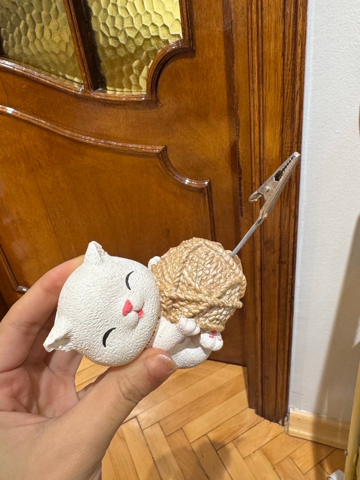 Beyaz Kedi Figürlü Not Tutucu - Görsel 2