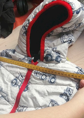 Fermuarlı Gri Baskılı Erkek Çocuk Ceketi