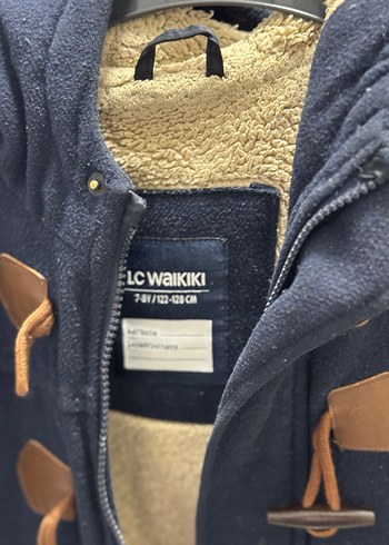 Erkek Çocuk Mavi Düğmeli Kaşe Kaban 7-8 yaş - Görsel 2