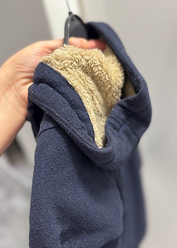 Erkek Çocuk Mavi Düğmeli Kaşe Kaban 7-8 yaş - Görsel 4