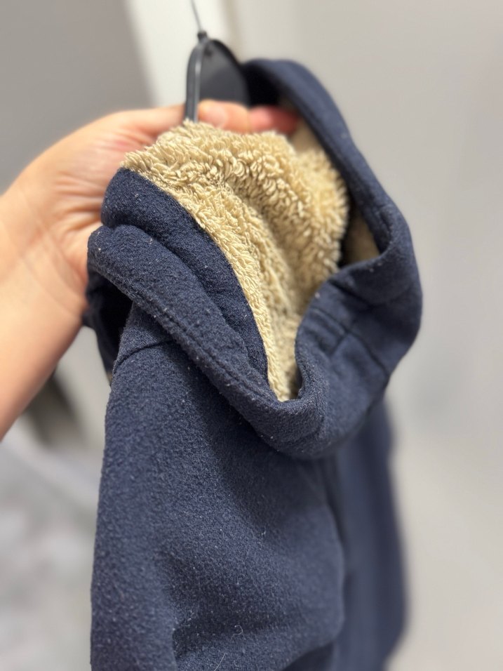 Erkek Çocuk Mavi Düğmeli Kaşe Kaban 7-8 yaş - Görsel 4