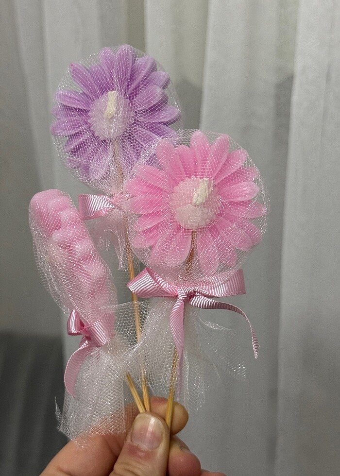 Papatya mum süslü (hediyelik mum) - Görsel 3