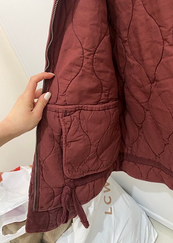 s Beden bordo Renk Zara kapitone bordo mont