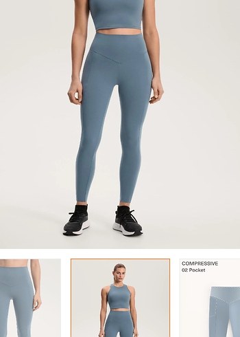 Oysho compressive cepli yüksek belli bilek hizasında tayt - Görsel 2