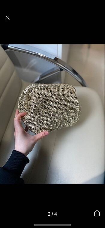 Beden altın Renk İpekyol clutch çanta