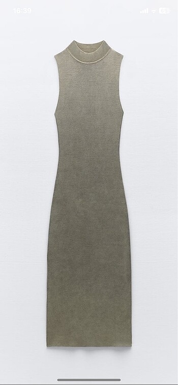 Zara acid wash triko midi elbise