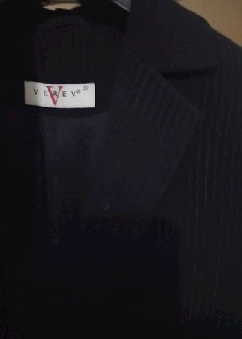 Düğmeli Siyah Kadın Ofis Blazeri - Görsel 2