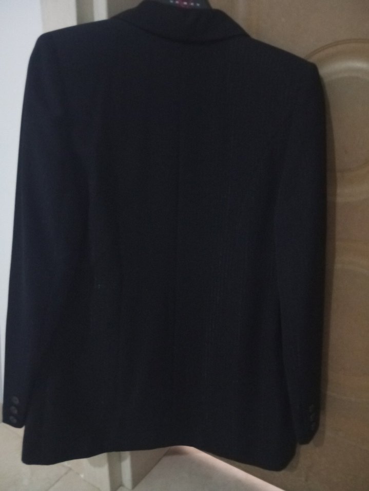 Düğmeli Siyah Kadın Ofis Blazeri - Görsel 3