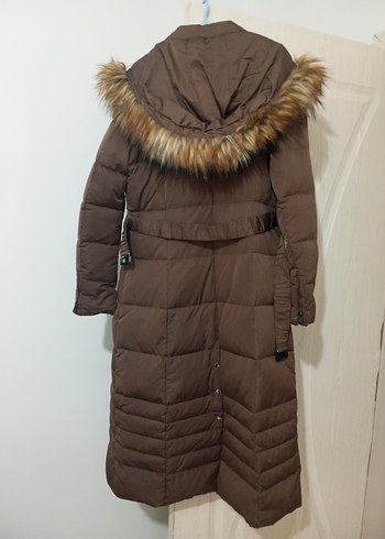 Kayra Kahverengi Kürklü Uzun Kadın Kışlık Mont - Görsel 3