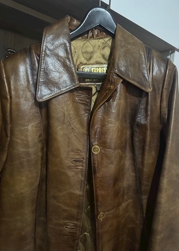 Klasik  Kahverengi Deri Uzun Kaban - Görsel 2