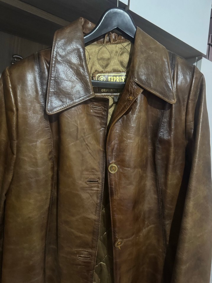 Klasik  Kahverengi Deri Uzun Kaban - Görsel 2