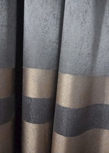 Gold Gri Çizgili Fon Perde - Görsel 4