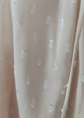 H&M Bej V Yaka Drapeli Kolsuz Bluz