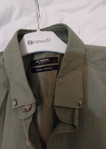 Erkek Haki Kısa Kollu Gömlek - Görsel 4