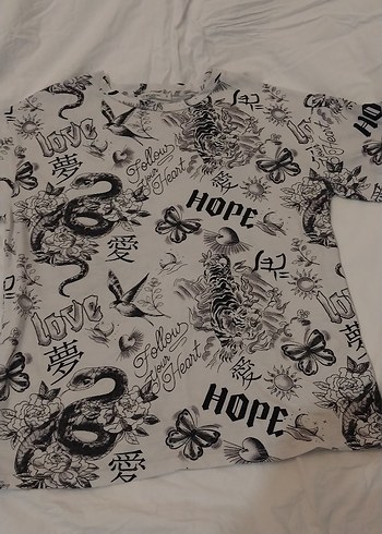 Gri Baskılı Tişört, Kısa Kollu, Salaş - Görsel 5