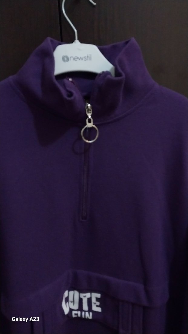 Mor Kemerli Uzun Sweatshirt - Görsel 2