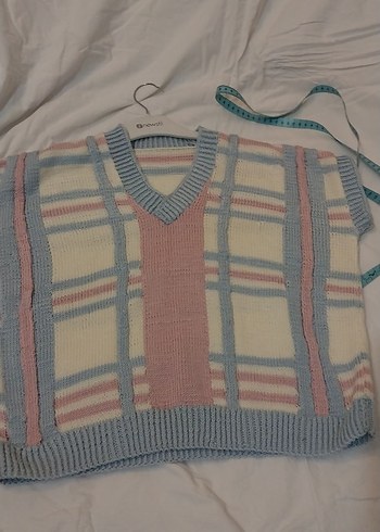 Kadın Pastel Renkli V Yaka Triko Süveter - Görsel 6